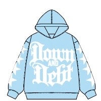 Down and debt hoodies