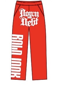 Rose red down and debt starface pants