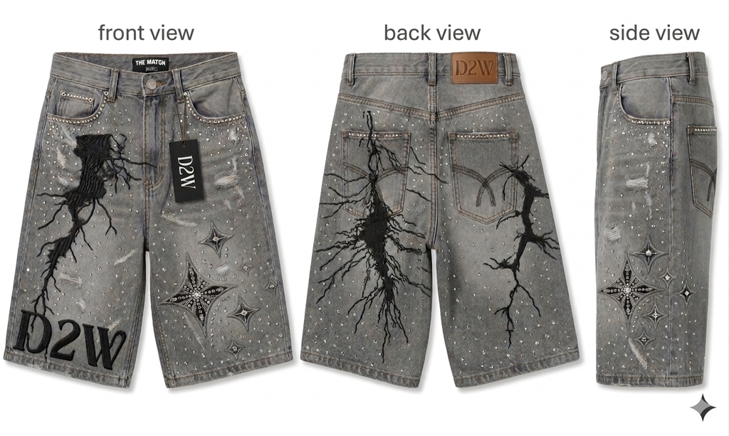 Rhinestones jorts