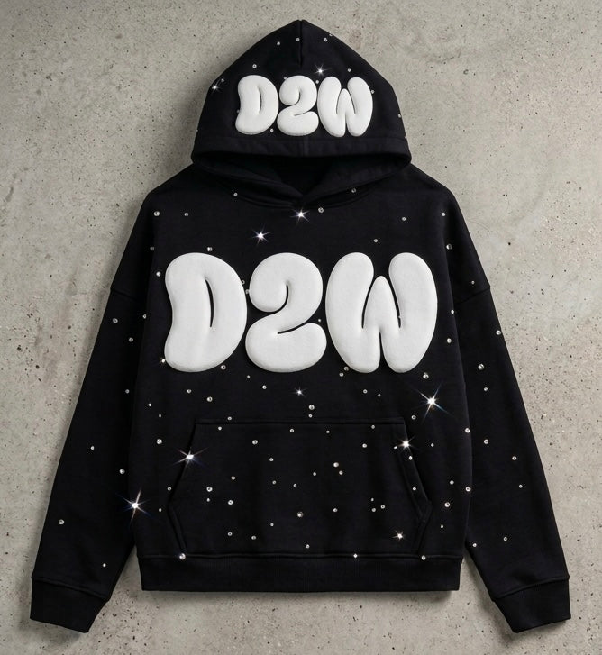 D2W rhinestone hoodies