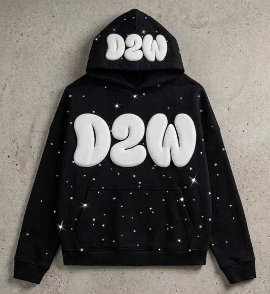 D2W rhinestone hoodies