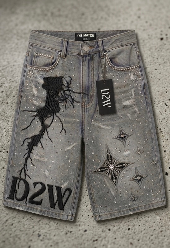 Rhinestones jorts