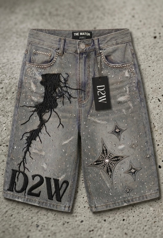 Rhinestones jorts