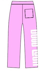 Baby pink down and debt starface pants